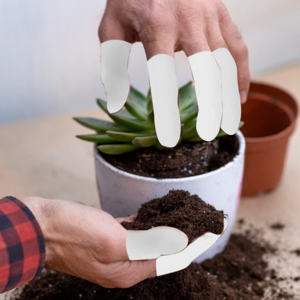 MAYCREATE 10pcs finger protection, Gel Finger Support Protector Gloves, Gel Finger Cots/Covers for Trigger Finger Hand Eczema Finger Cracking Finger Arthritis, White MAYCREATE 10pcs finger protection, Gel Finger Support Protector Gloves, Gel Finger Cots/Covers for Trigger Finger Hand Eczema Finger Cracking Finger Arthritis, White